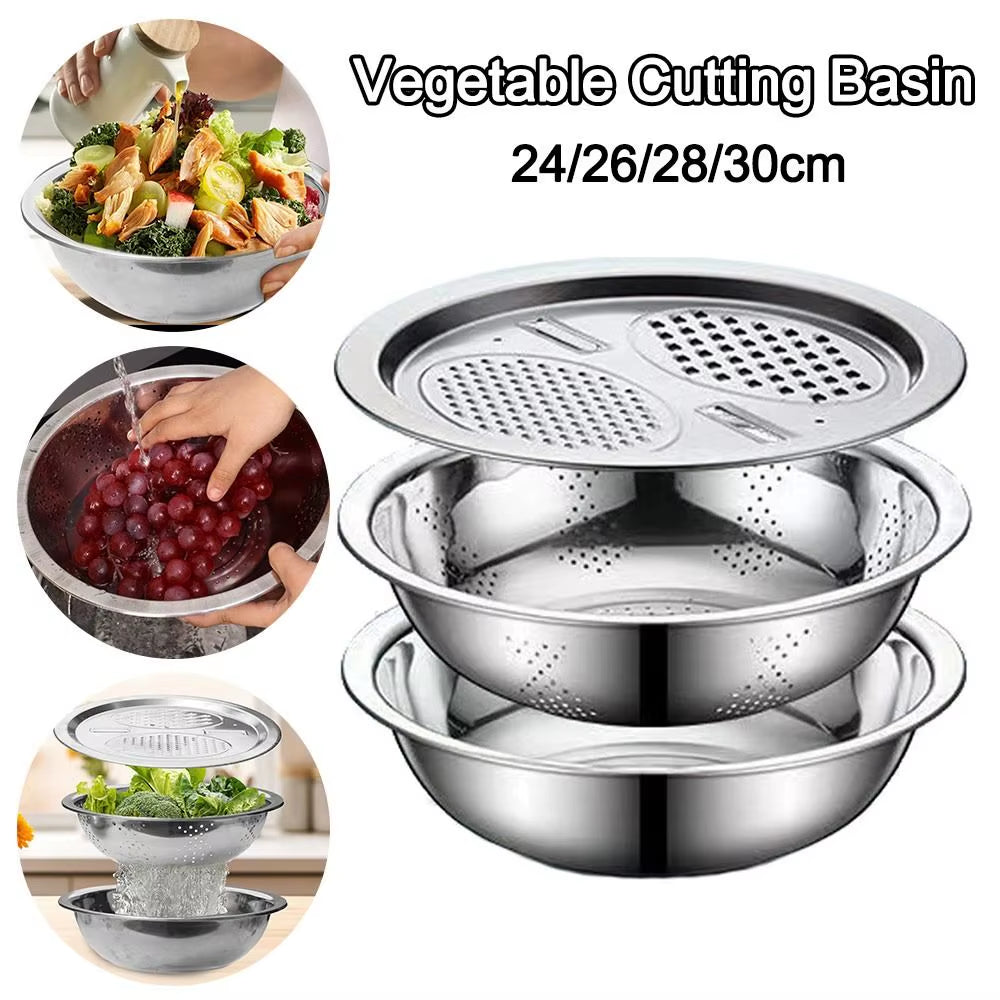 3-In-1 Abfluss-Waschbecken-Set Mit Sieb
