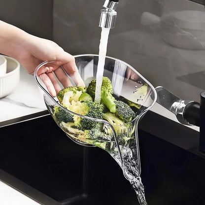 Multifunktionaler Abtropfkorb mit Ausguss – ideal zum Waschen von Obst und Gemüse
