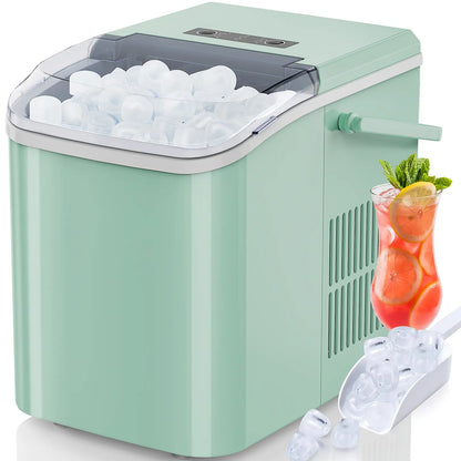 Ultimate Bullet Ice Maker - Compact, Self-Cleaning Countertop Machine Producing 26.5Lbs of Ice Daily with Quick 6-Minute Freeze Time and Two Cube Sizes, Includes Scoop & Storage Basket