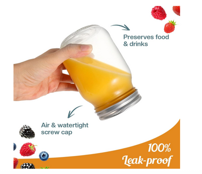 Pack of 6 Preserving Jars, 500 Ml Airtight Preserving Jars with Screw Lid, Jam