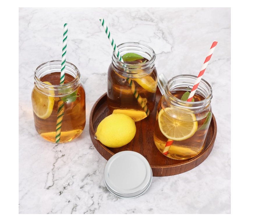 Pack of 6 Preserving Jars, 500 Ml Airtight Preserving Jars with Screw Lid, Jam